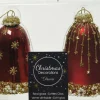 New Decoris Weihnachtsbaumschmuck Uhr bordeaux D 6,5 H 8 cm 2 St. Weihnachtskugeln & -Anhänger