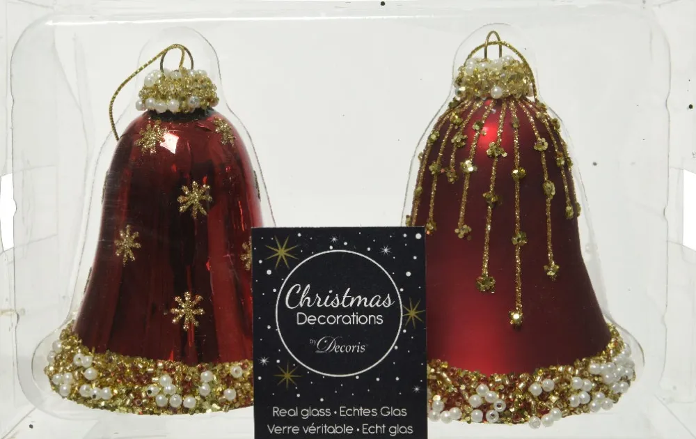 New Decoris Weihnachtsbaumschmuck Uhr bordeaux D 6,5 H 8 cm 2 St. Weihnachtskugeln & -Anhänger