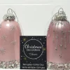 Clearance Decoris Weihnachtsbaumschmuck Uhr hellrosa D 6,5 H 8 cm 2 St. Weihnachtskugeln & -Anhänger