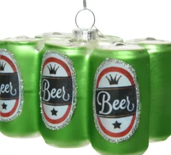 Best Decoris Weihnachtsbaumschmuck Sixpack Bier grün 6 x 9 x 8 cm Weihnachtskugeln & -Anhänger