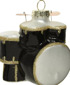 New Decoris Weihnachtsbaumschmuck Schlagzeug schwarz 6 x 8,5 x 8 cm Weihnachtskugeln & -Anhänger