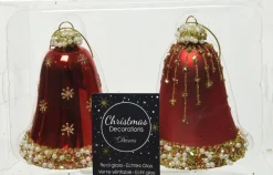 Clearance Decoris Weihnachtsbaumschmuck Uhr rot D 6,5 H 8 cm 2 St. Weihnachtskugeln & -Anhänger