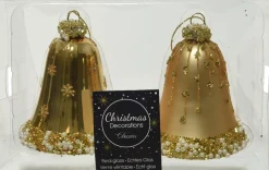 Best Decoris Weihnachtsbaumschmuck Uhr gold D 6,5 H 8 cm 2 St. Weihnachtskugeln & -Anhänger