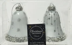 Discount Decoris Weihnachtsbaumschmuck Uhr weiß D 6,5 H 8 cm 2 St. Weihnachtskugeln & -Anhänger
