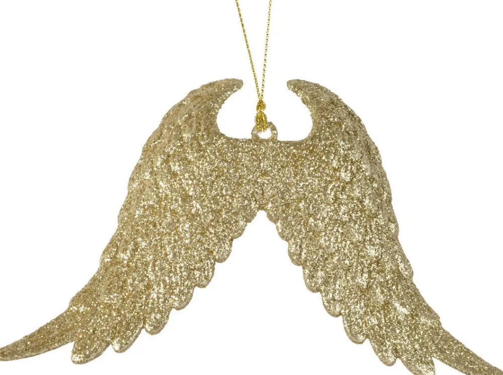 New Decoris Weihnachtsbaumschmuck Flügel gold 10 x 16 x 2,5 cm Weihnachtskugeln & -Anhänger