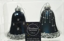 Online Decoris Weihnachtsbaumschmuck Uhr blau D 6,5 H 8 cm 2 St. Weihnachtskugeln & -Anhänger