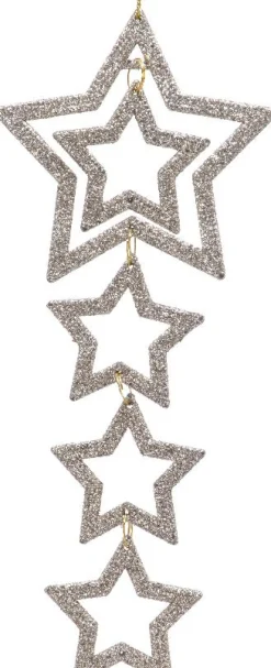 Clearance Decoris Weihnachtsbaumschmuck Stern silber 7,5 x 6 x 0,4 cm Weihnachtskugeln & -Anhänger