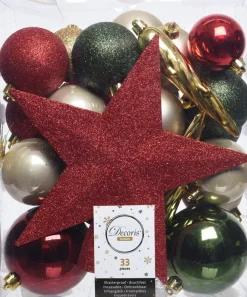 Hot Decoris Weihnachtsbaumschmuck Marilene bunt 33 St. Weihnachtskugeln & -Anhänger|Weihnachtsbaumspitzen