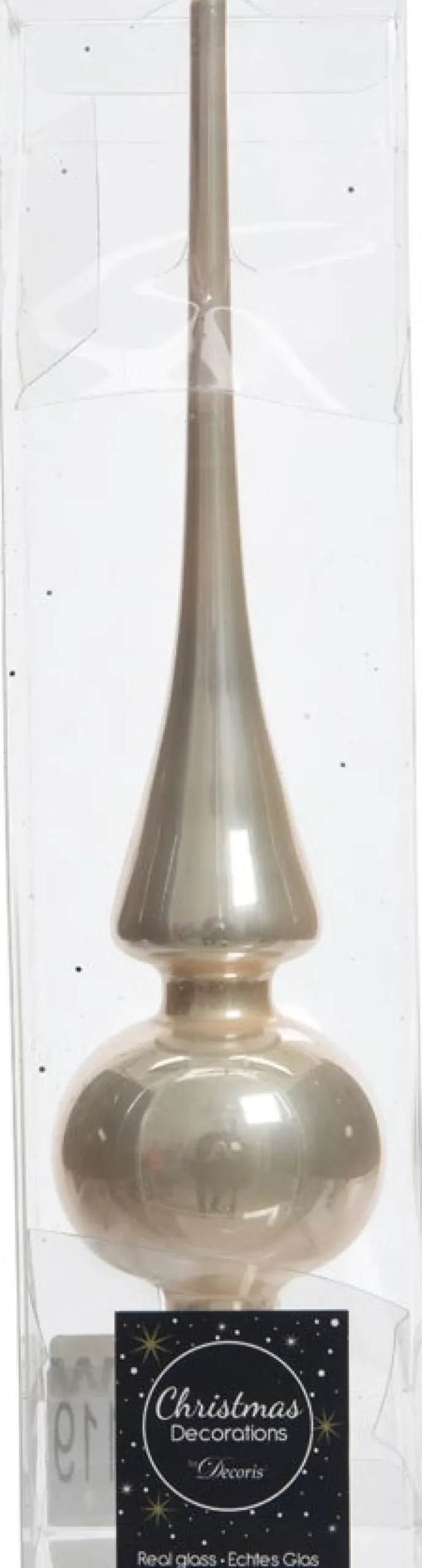 New Decoris Weihnachtsbaumspitze glänzend creme D 6 H 26 cm Weihnachtsbaumspitzen