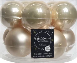 Online Decoris Weihnachtskugel creme D 6 cm 10 St. Weihnachtskugeln & -Anhänger