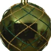 Decoris Weihnachtskugel grün mit Linien D 8 cm Weihnachtskugeln & -Anhänger