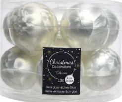 Discount Decoris Weihnachtskugel weiß Eislack D 6 cm 10 St. Weihnachtskugeln & -Anhänger
