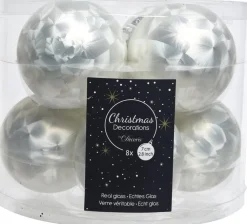Outlet Decoris Weihnachtskugel weiß Eislack D 7 cm 8 St. Weihnachtskugeln & -Anhänger