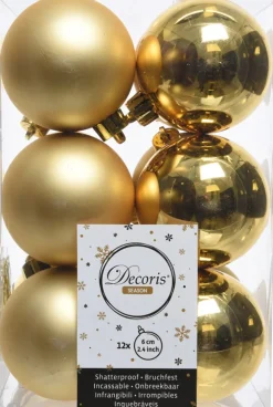 Discount Decoris Weihnachtskugeln Set gold D 6 cm 12 St. Weihnachtskugeln & -Anhänger