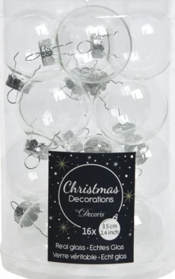 Outlet Decoris Weihnachtskugeln transparent D 3,5 cm 16 St. Weihnachtskugeln & -Anhänger
