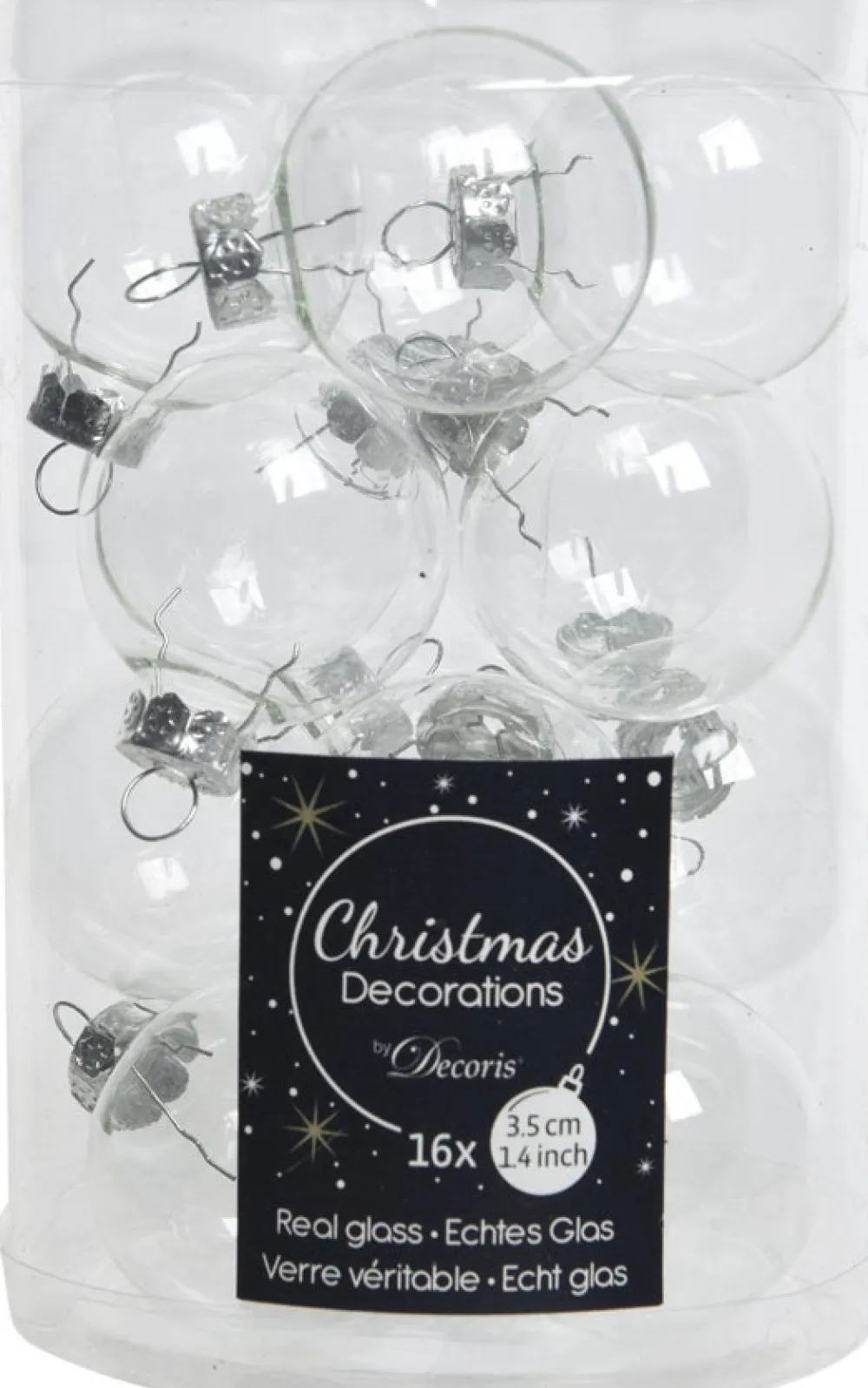 Outlet Decoris Weihnachtskugeln transparent D 3,5 cm 16 St. Weihnachtskugeln & -Anhänger