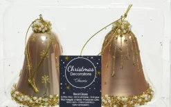 Sale Decoris Weihnachtsbaumschmuck Uhr braun / kupfer D 6,5 H 8 cm 2 St. Weihnachtskugeln & -Anhänger