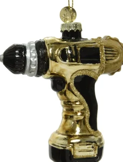 Outlet Decoris Weihnachtsbaumschmuck Bohrmaschine gold 9,2 x 3,8 x 10 cm Weihnachtskugeln & -Anhänger