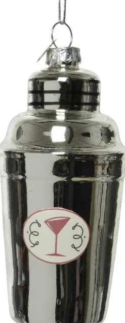 Outlet Decoris Weihnachtsbaumschmuck Cocktail Shaker silber 5,5 x 5,5 x 10,5 cm Weihnachtskugeln & -Anhänger