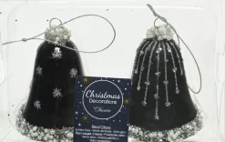 Clearance Decoris Weihnachtsbaumschmuck Uhr schwarz D 6,5 H 8 cm 2 St. Weihnachtskugeln & -Anhänger