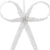 Clearance Decoris Weihnachtsbaumschmuck Schleife weiß 12 x 1,2 x 16 cm Weihnachtskugeln & -Anhänger