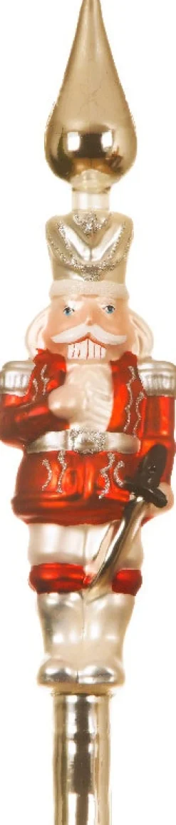 Sale Decoris Weihnachtsbaumspitze Nussknacker gold / rot 5 x 6,5 x 29 cm Weihnachtskugeln & -Anhänger