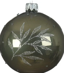 New Decoris Weihnachtskugel grün / grau D 8 cm Weihnachtskugeln & -Anhänger