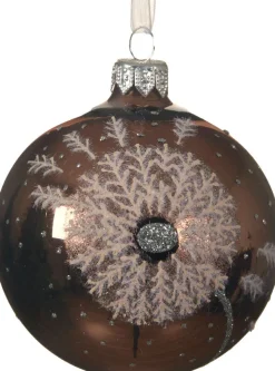 New Decoris Weihnachtskugel Schneeflocke braun / beige D 8 cm Weihnachtskugeln & -Anhänger