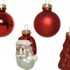 New Decoris Weihnachtskugeln & -schmuck Set rot 2,8 x 2,7 x 6 cm 9 St. Weihnachtskugeln & -Anhänger