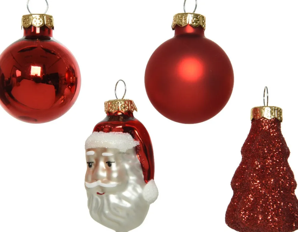 New Decoris Weihnachtskugeln & -schmuck Set rot 2,8 x 2,7 x 6 cm 9 St. Weihnachtskugeln & -Anhänger