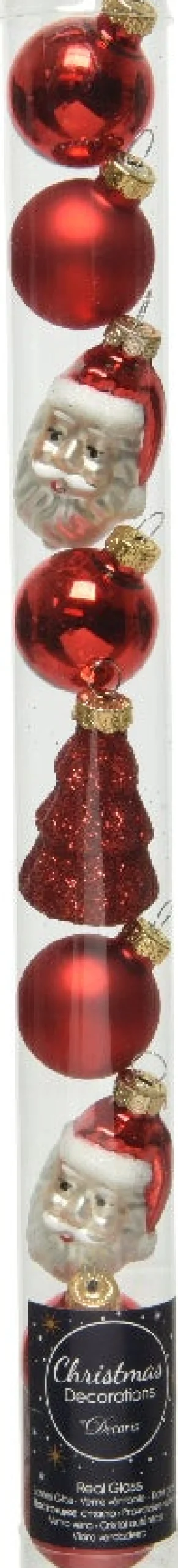 New Decoris Weihnachtskugeln & -schmuck Set rot 2,8 x 2,7 x 6 cm 9 St. Weihnachtskugeln & -Anhänger