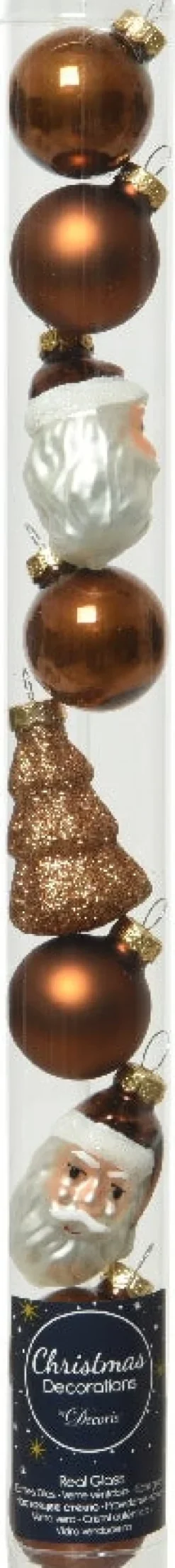 Decoris Weihnachtskugeln braun 2,8 x 2,7 x 6 cm 9 St. Weihnachtskugeln & -Anhänger