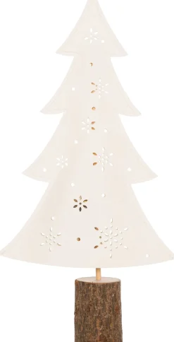 Outlet Deko-Weihnachtsbaum weiß mit 10 LEDs warmweiß H 41 cm Weihnachtsfiguren & -Objekte