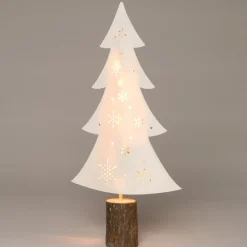 Outlet Deko-Weihnachtsbaum weiß mit 10 LEDs warmweiß H 41 cm Weihnachtsfiguren & -Objekte