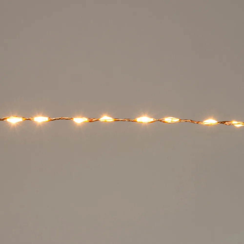 Drahtlichterkette kupfer 2 m mit 132 LEDs klassisch warm Mini- & Drahtlichterketten