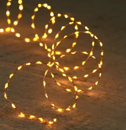 Drahtlichterkette kupfer 2 m mit 132 LEDs klassisch warm Mini- & Drahtlichterketten