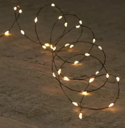 Clearance Drahtlichterkette schwarz 2 m mit 40 LEDs warmweiß Mini- & Drahtlichterketten