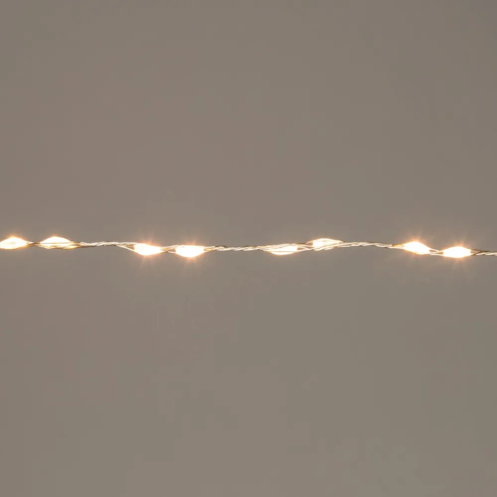 Clearance Drahtlichterkette silber 2 m mit 132 LEDs warmweiß Mini- & Drahtlichterketten