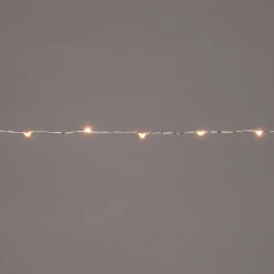 New Drahtlichterkette silber 1 m innen mit 20 LEDs inkl. Timer warmweiß Mini- & Drahtlichterketten