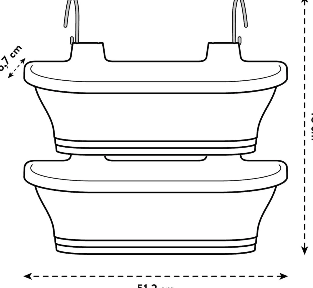 Hot Elho Balkonkasten Corsica anthrazit 51 x 17 x 23 cm Balkonkästen|Blumentöpfe & Pflanzgefäße