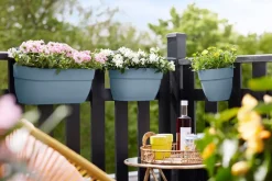 New Elho Balkonkasten Vibia Easyhanger blau 20,5 x 24,1 x 26,5 cm Blumenampeln & Hängetöpfe|Blumentöpfe & Pflanzgefäße