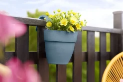 New Elho Balkonkasten Vibia Easyhanger blau 20,5 x 24,1 x 26,5 cm Blumenampeln & Hängetöpfe|Blumentöpfe & Pflanzgefäße