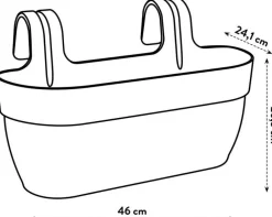 Discount Elho Balkonkasten Vibia Easyhanger anthrazit 46 x 24,1 x 26,5 cm Balkonkästen|Blumentöpfe & Pflanzgefäße