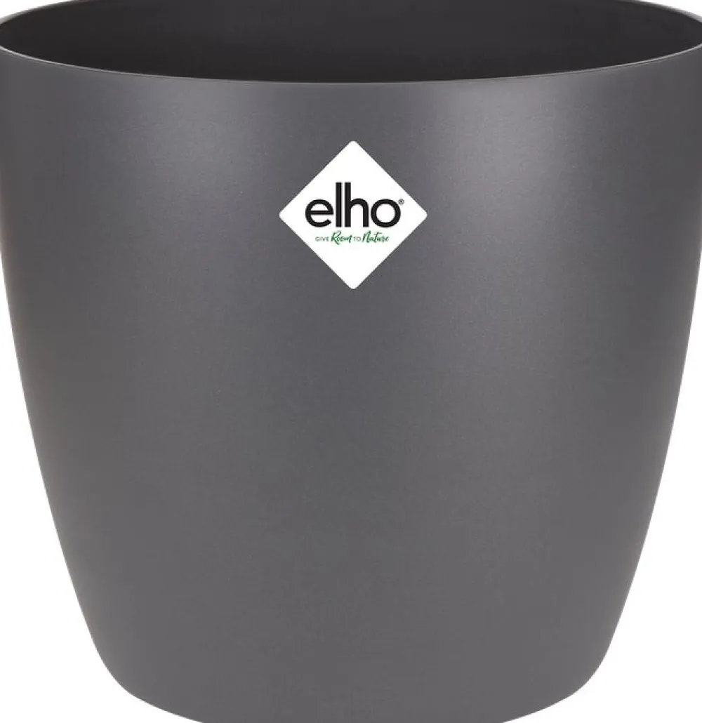 Clearance Elho Blumentopf Brussels rund D 20,3 cm H 18,6 cm anthrazit Blumentöpfe|Blumentöpfe & Pflanzgefäße