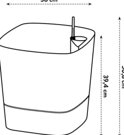 Best Elho Blumentopf greensense aqua care hellgrau 38 x 38 x 39 cm Blumentöpfe & Pflanzgefäße|Blumentöpfe