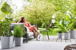 Best Elho Blumentopf greensense aqua care hellgrau 38 x 38 x 39 cm Blumentöpfe & Pflanzgefäße|Blumentöpfe