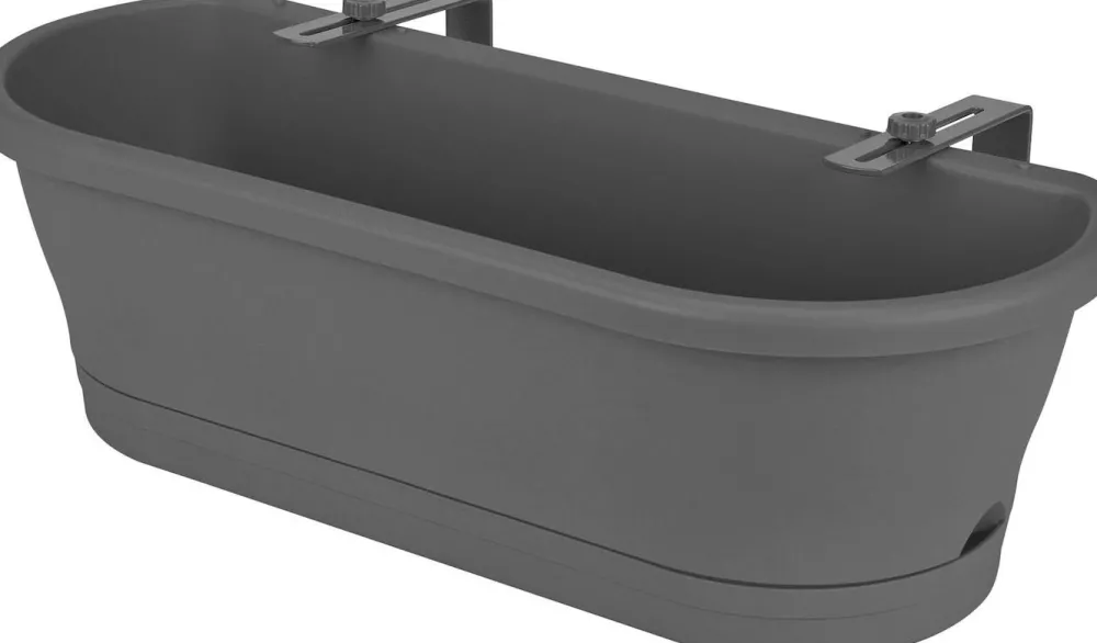 Hot Elho Corsica Balkonkasten 58,5 x 24,5 x 20,2 cm anthrazit Balkonkästen|Blumentöpfe & Pflanzgefäße