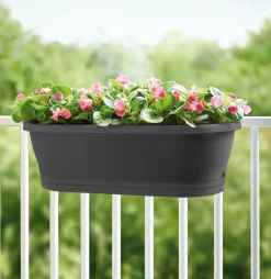 Hot Elho Corsica Balkonkasten 58,5 x 24,5 x 20,2 cm anthrazit Balkonkästen|Blumentöpfe & Pflanzgefäße