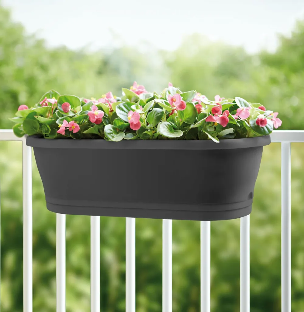 Hot Elho Corsica Balkonkasten 58,5 x 24,5 x 20,2 cm anthrazit Balkonkästen|Blumentöpfe & Pflanzgefäße