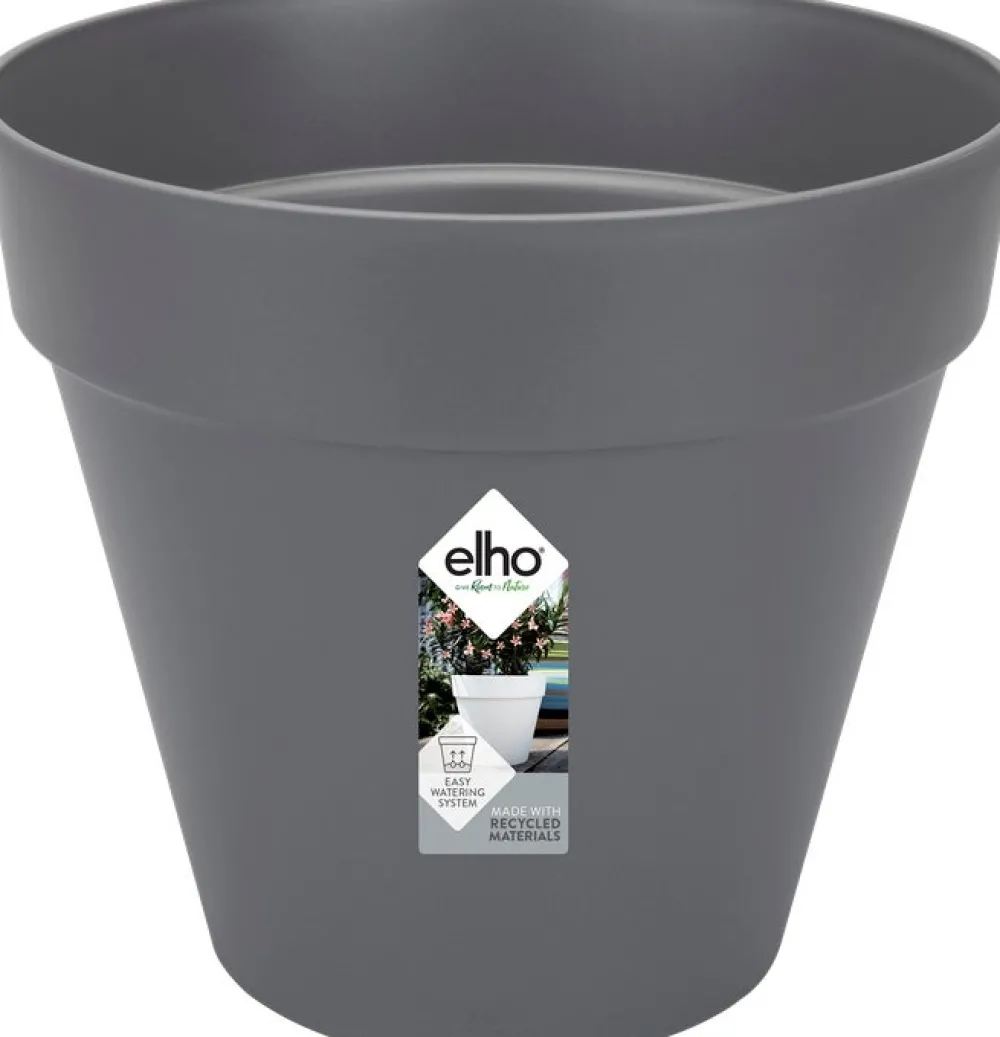 Elho Loft Urban Blumentopf D 25 cm H 22 cm anthrazit Blumentöpfe|Blumentöpfe & Pflanzgefäße